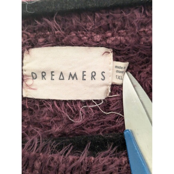 Dreamers Burgundy Purple Soft Eyelash Sweater sz 1XL Cozy Winter Gilmore Girls - Picture 7 of 8